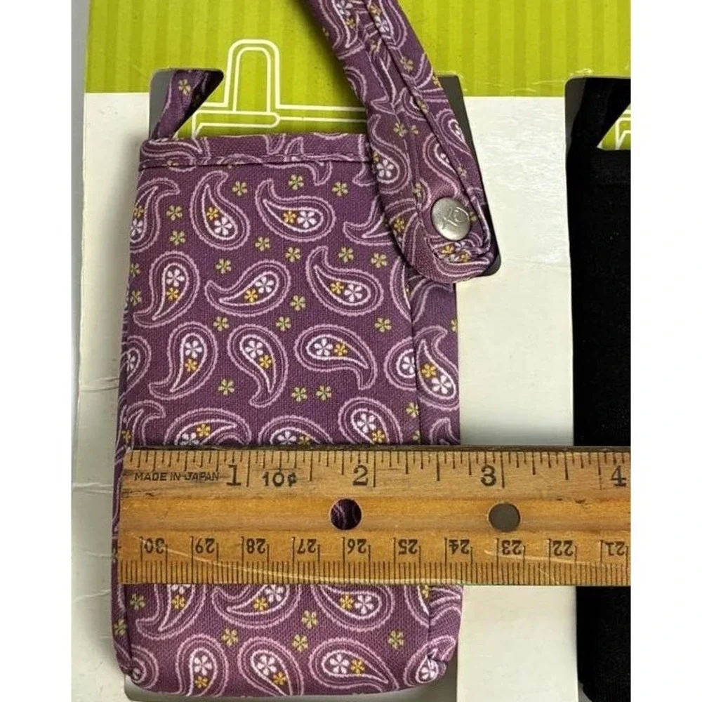 Mixx Mini Case Set 2‎ Pouches Black Paisley Clip Phone iPod Holder Target